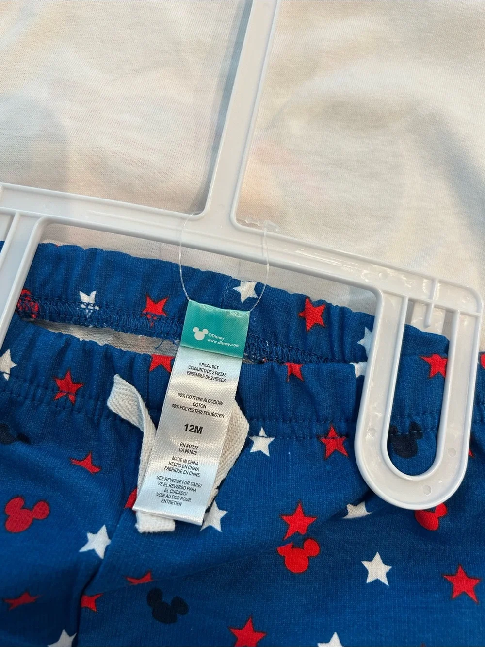 NWT Disney Mickey Mouse Patriotic 2-Piece Set Red, White, & Blue Sz 12 months